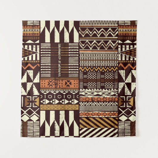 Patchwork in stamweefsel van Afrikaanse stijl abst Wandkleed (Voorkant)