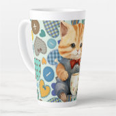 Patchwork-Kat Latte Mok (Linkerhoek)