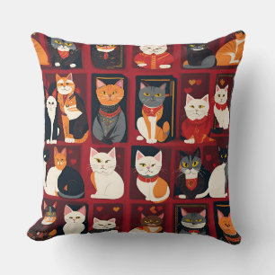 patchwork katten AI art kussen
