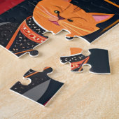 patchwork katten AI kunst puzzel (Zijkant)