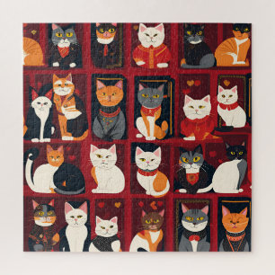 patchwork katten AI kunst puzzel