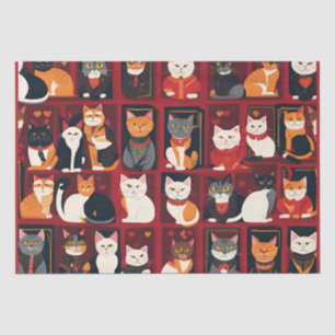 patchwork katten AI kunst tissue papier