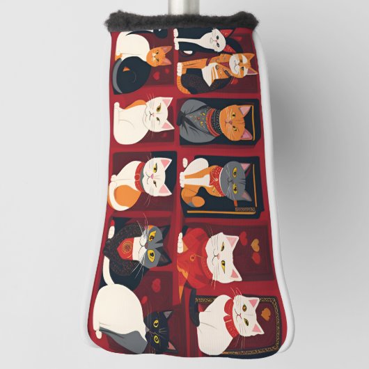 Patchwork Katten Golf Head Cover (Draai 90)