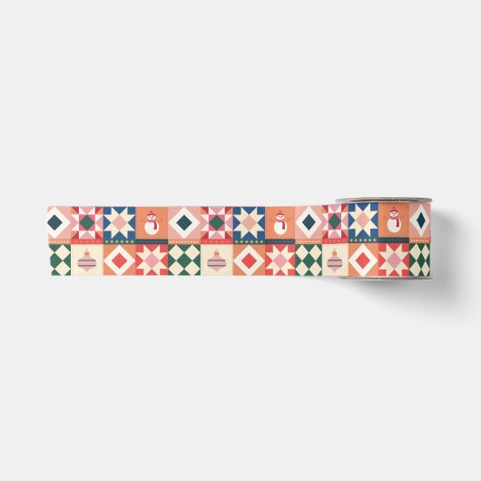 Patchwork Kerst Multi Kleur Lint (Voorkant)