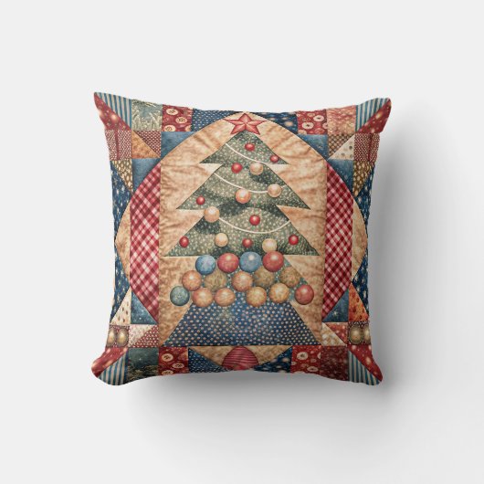 Patchwork Kerstboom 2 Kussen (Voorkant)