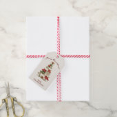 Patchwork kerstboom cadeaulabel (Met Touw)