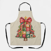 Patchwork kerstboom Coquette kerstboom Schort (Voorkant)