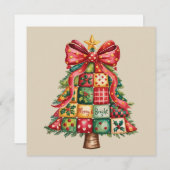 Patchwork Kerstboom Coquette Xmas Boom  Feestdagenkaart (Voorkant / Achterkant)
