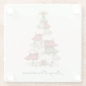 Patchwork kerstboom glazen onderzetter (Achterkant)