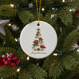 Patchwork kerstboom kerstversiering keramisch ornament
