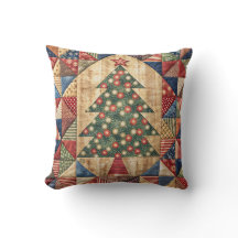 Patchwork kerstboomkussen