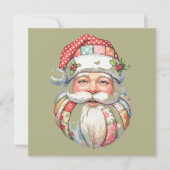 Patchwork Kerstman Kerst Retro Feestdagenkaart (Voorkant)