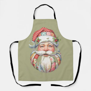 Patchwork Kerstman Kerst Retro  Schort