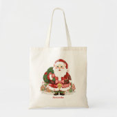 Patchwork Kerstman Kerstmis Tote Bag (Voorkant)