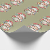 Patchwork Kerstman Kerstretro Cadeaupapier (Hoek)