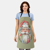 Patchwork Kerstman Kerstretro Schort (Gedragen)