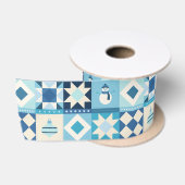 Patchwork Kerstmis Blauw Lint (Spoel)