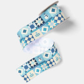 Patchwork Kerstmis Blauw Lint (Achterkant)