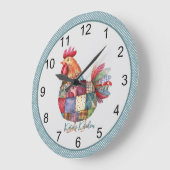 Patchwork Keuken Hen en Polka Dots Grote Klok (Hoek)