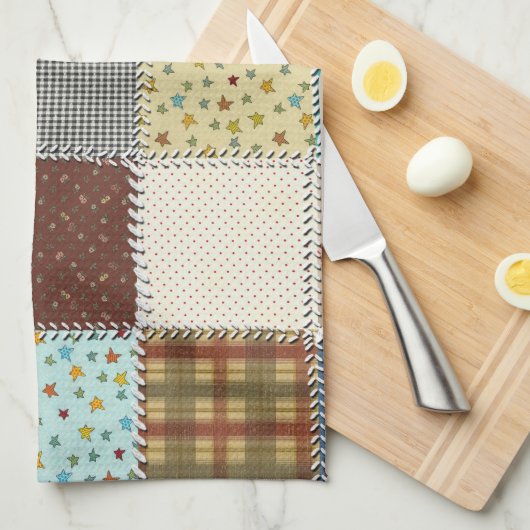 Patchwork Keukenhanddoek 16" x 24" (Quarter Fold)