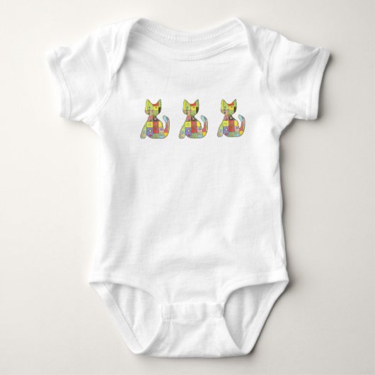 Patchwork Kitten Infant Creeper Romper (Voorkant)