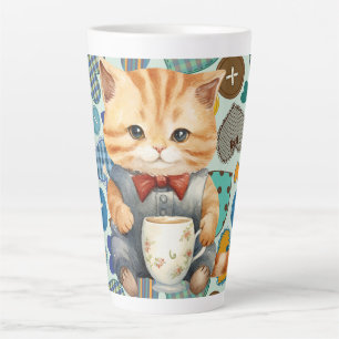 Patchwork Kitty Latte Mok
