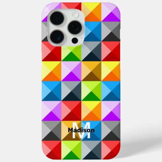 Patchwork Kleurrijke geometrie retro patroon Monog Case-Mate iPhone Case (Achterkant)
