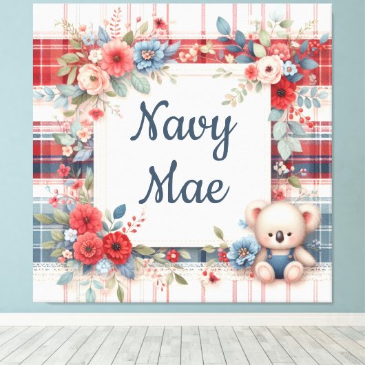 Patchwork Koala Coordinating Canas Print (Insitu (Houten vloer))