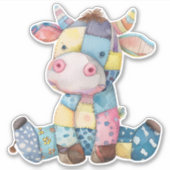 Patchwork Koe Sticker (Voorkant)