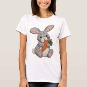 Patchwork Konijn Quilted Cottagecore Konijn Ontwer T-shirt
