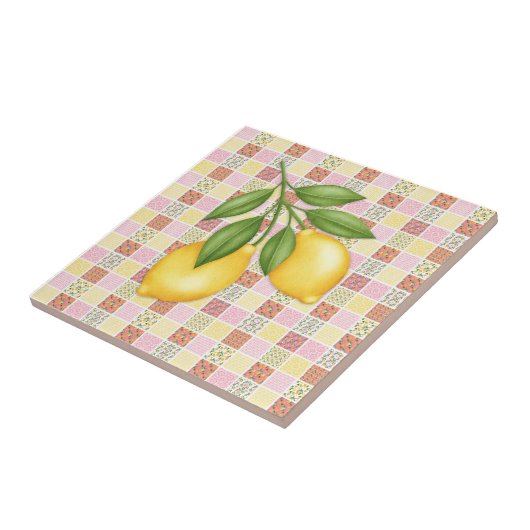Patchwork Lemon Tegeltje (Zijkant)