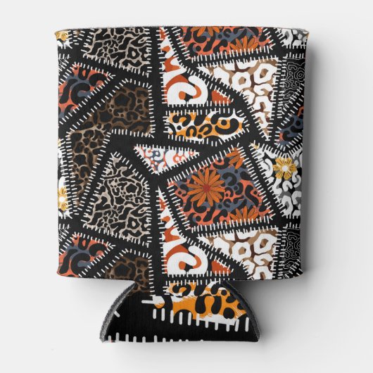 Patchwork Leopard Zebra Design Patroon Blikjeskoeler (Voorkant)