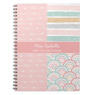 Patchwork Liefdes Harten Regenboog - Pastel Notiti Notitieboek