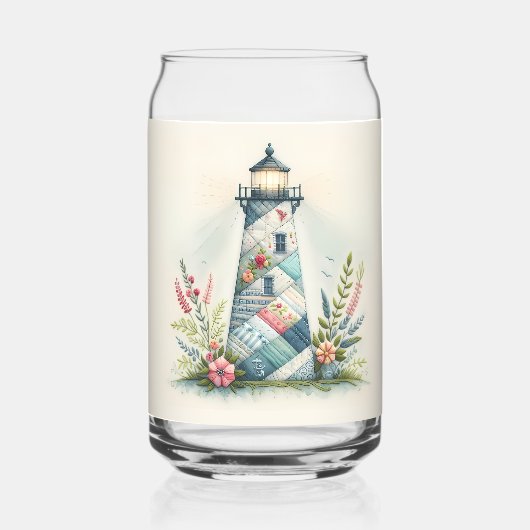 Patchwork Lighthouse Coastal Floral Scene (Recto)