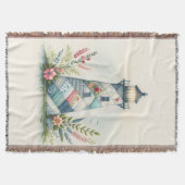 Patchwork Lighthouse Coastal Floral Scene Deken (Voorkant)