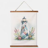 Patchwork Lighthouse Coastal Floral Scene Hangend Wandkleed (Voorkant)