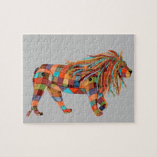 Patchwork Lion Legpuzzel (Horizontaal)