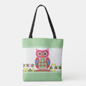 Patchwork Look Owl Polka Dot Draagtas (Achterkant)