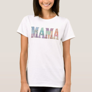 Patchwork Mama Bloemrijke Letter Mooie Moederdag C T-shirt