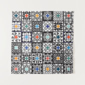 Patchwork Maori: Etnisch tapijtontwerp. Wandkleed (Voorkant)