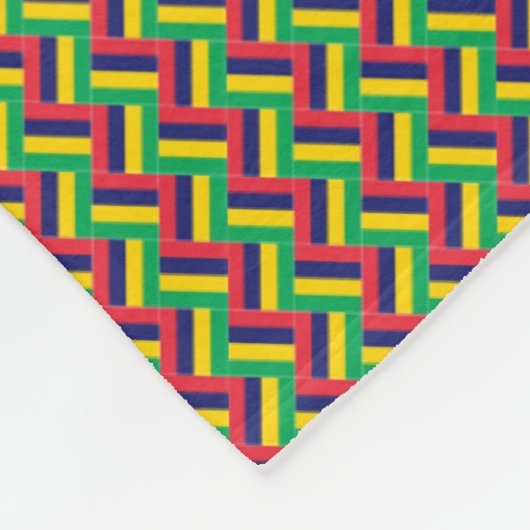 Patchwork Mauritius Vlag Patroon Fleece Deken (Hoek)