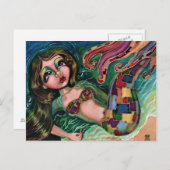 Patchwork Mermaid Briefkaart (Voorkant / Achterkant)