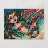 Patchwork Mermaid Briefkaart (Voorkant)