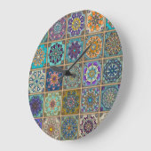  patchwork met floral mandala - elementen grote klok (Hoek)