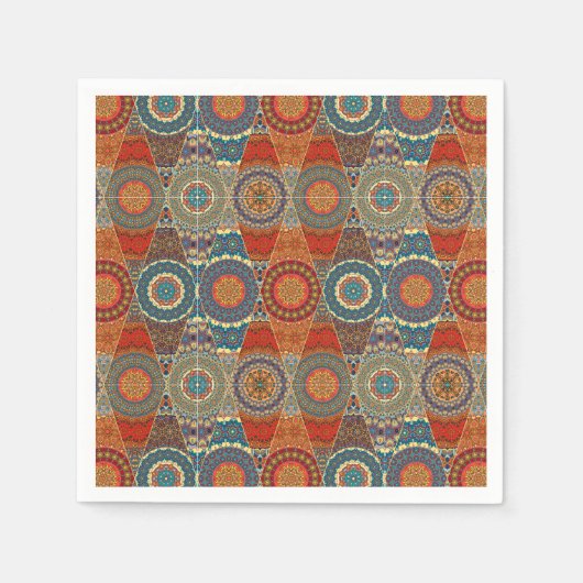  patchwork met floral mandala - elementen servet (Voorkant)