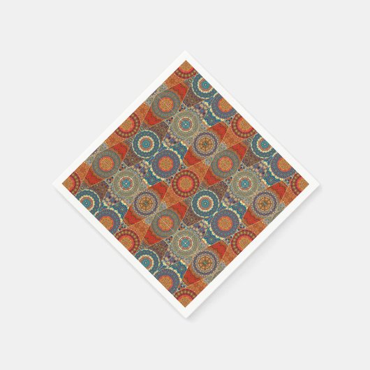 patchwork met floral mandala - elementen servet (Hoek)