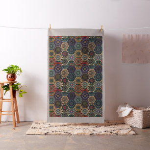  patchwork met floral mandala - elementen stof