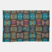 patchwork met floral mandala - elementen theedoek (Horizontaal)