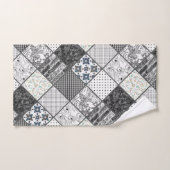 Patchwork monochrom zwart grijs witte vlek qui bad handdoek (Handdoek)