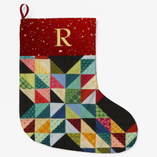 Patchwork MONOGRAM Kerstsok Traditioneel